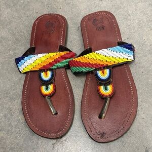 Versace Multicolor Beaded Sandals